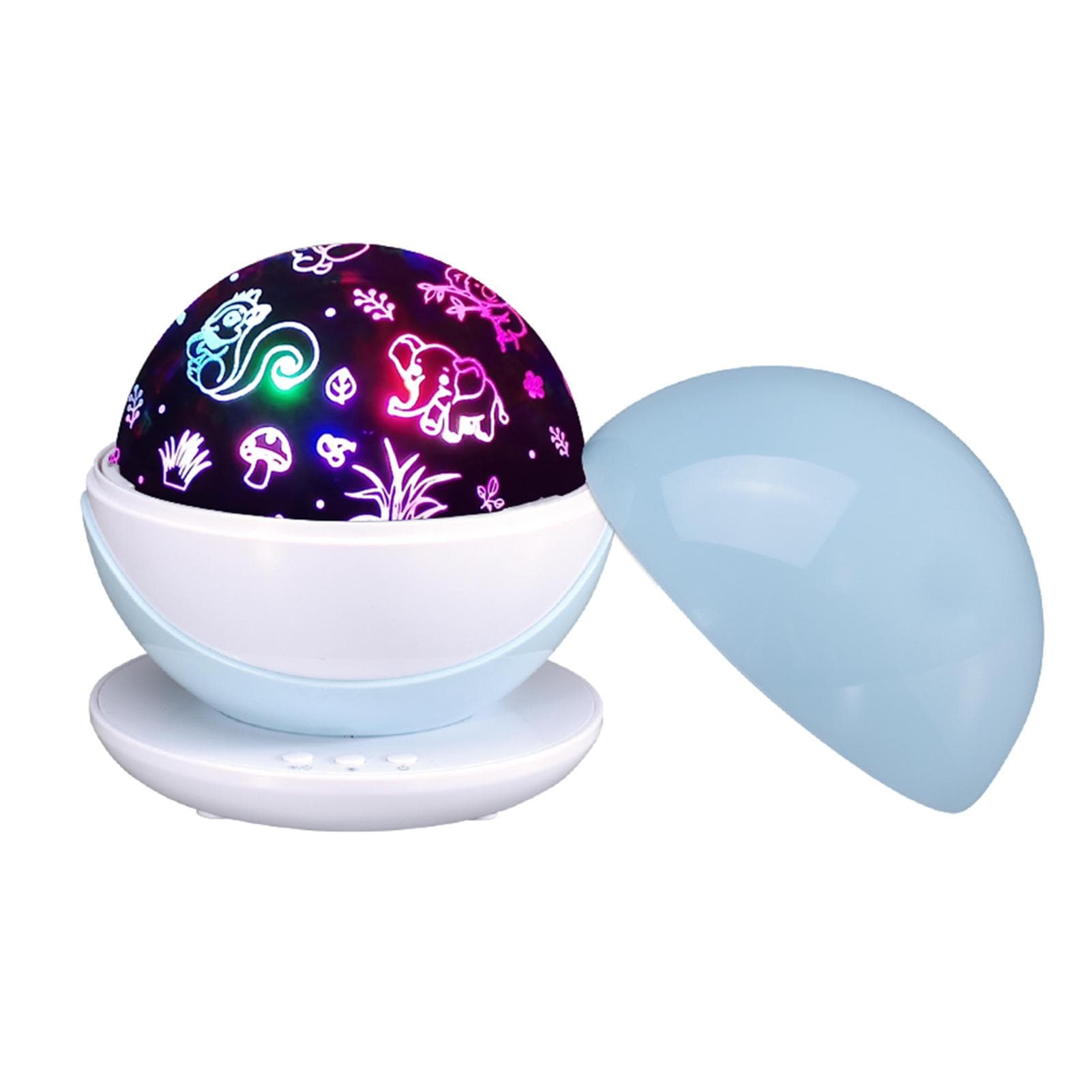 Colorful LEDs Magics Ball Projector Light Rotatable Night Light with Animals/ Star Patterns Cover blue