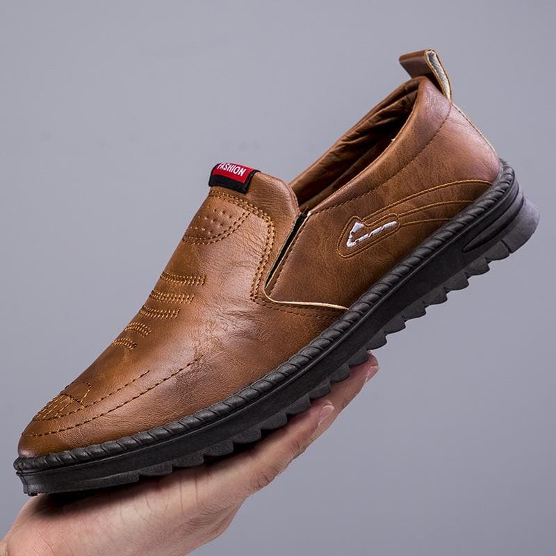 Autumn New Small Leather Shoes Soft Bottom Soft Surface Casual Doudou Shoes Men's Korean Version Trendy Driving Shoes Breathable 44