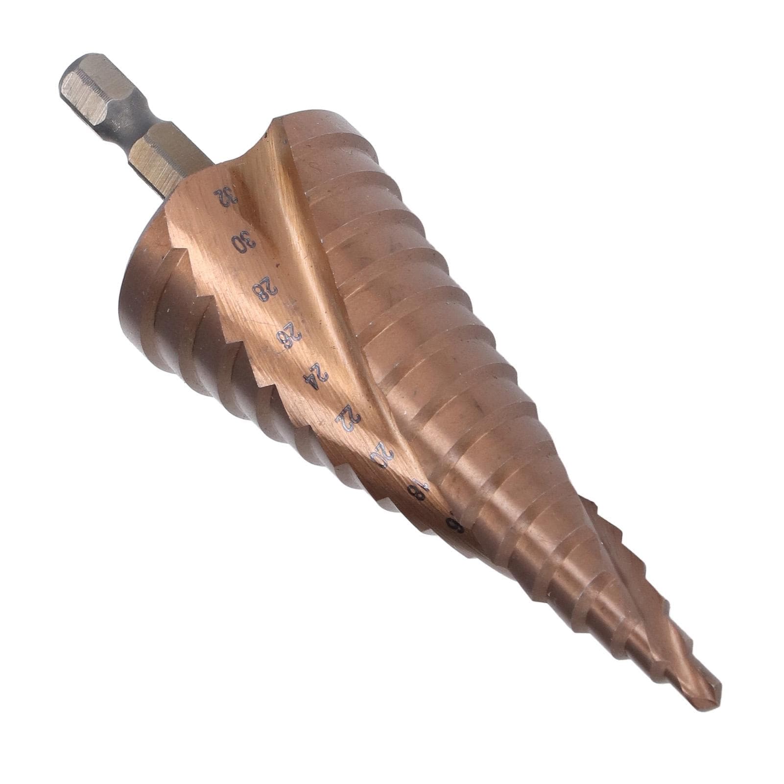 Step Drill Bit 2 Spiral Groove Pagoda Hole Reamer HSS Cobalt Drilling Counterbore 4?32mm M35