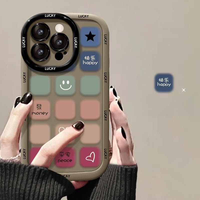 Applicable To Apple 16promax Mobile Phone Case IPhone 14plus Wealthy Plaid Rabbit 13mini Puff 15 iPhone 6