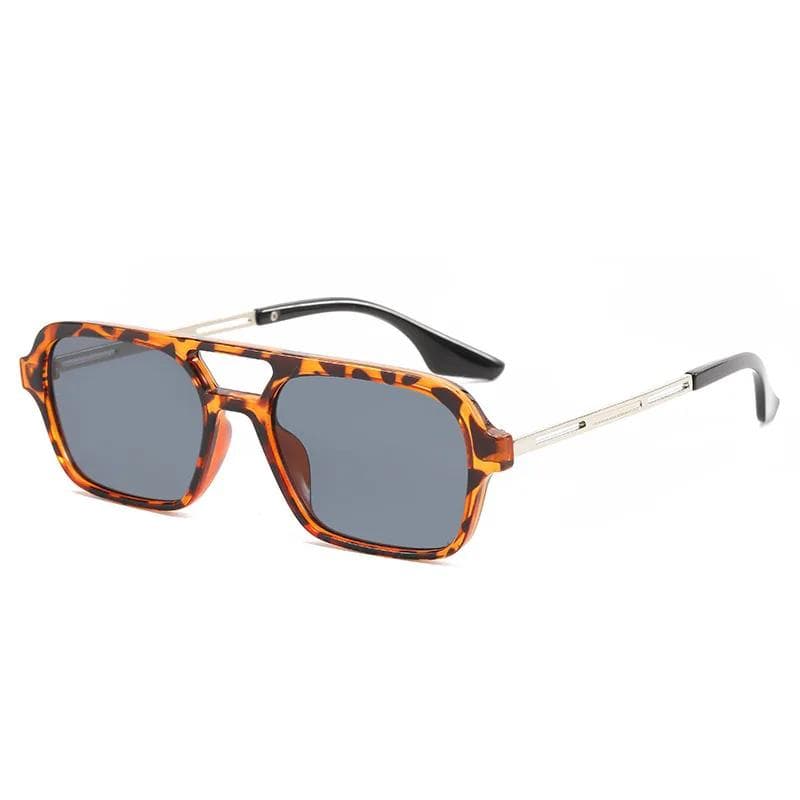 Small Frame Square Sunglasses Women Designer Fashion Luxury Vintage Hollow Leopard Blue Sun Glasses Female Oculos De Sol 1PC