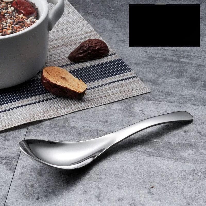Boundless Voyage Soup Spoon Camping TravelSpoon Outdoor Cutlery with Big Bowl Lightweight Flatware Portable Tableware silver