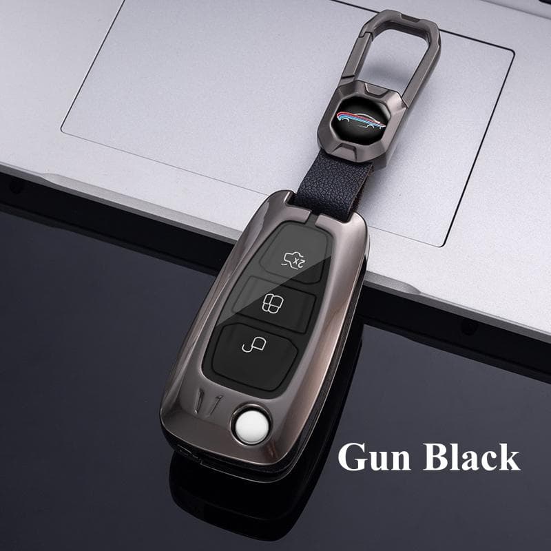 Car Key Case Cover for Ford Focus C-Max S-Max Galaxy Mondeo Ranger Transit Tourneo Custom For Ford Focus 3 4 ST MK3 MK4 Fiesta Fusion Kuga Ecosport A Style black