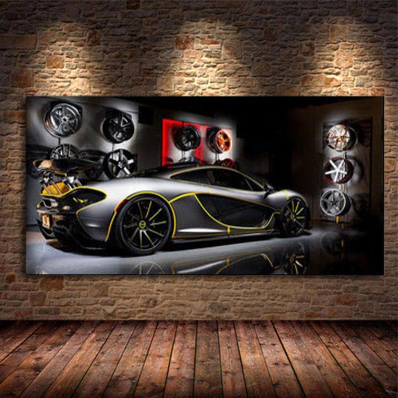 Modern Supercar Canvas Paintings Cool Rally Race Racing Car Posters and Prints Wall Art Pictures for Living Bedroom Home Decor No Frame 50*80cm