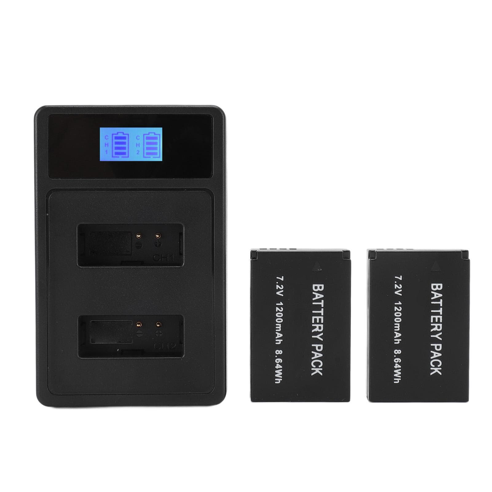 2PCS LP E12 Camera Battery 7.2V 1200mah LCD LED Camera Battery Replacement for 100D M M2 M10 M50