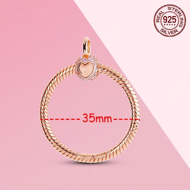 Pendant 925 Sterling Silver Original Moments Small Medium Large O Pendant Charm Fit Charms Necklace Chain DIY Jewelry Making