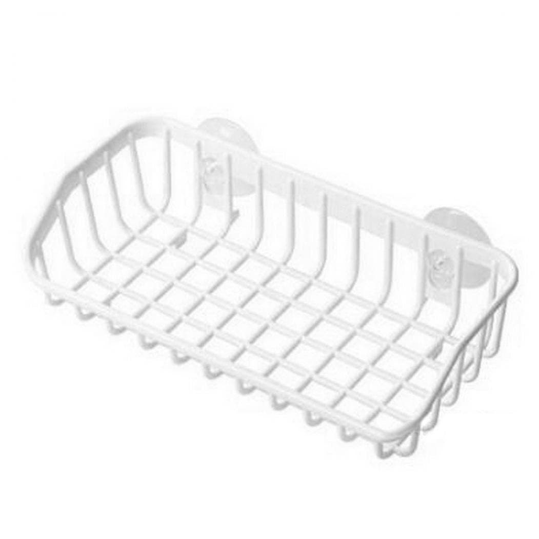 Double Suction Cup Drain Storage Rack white