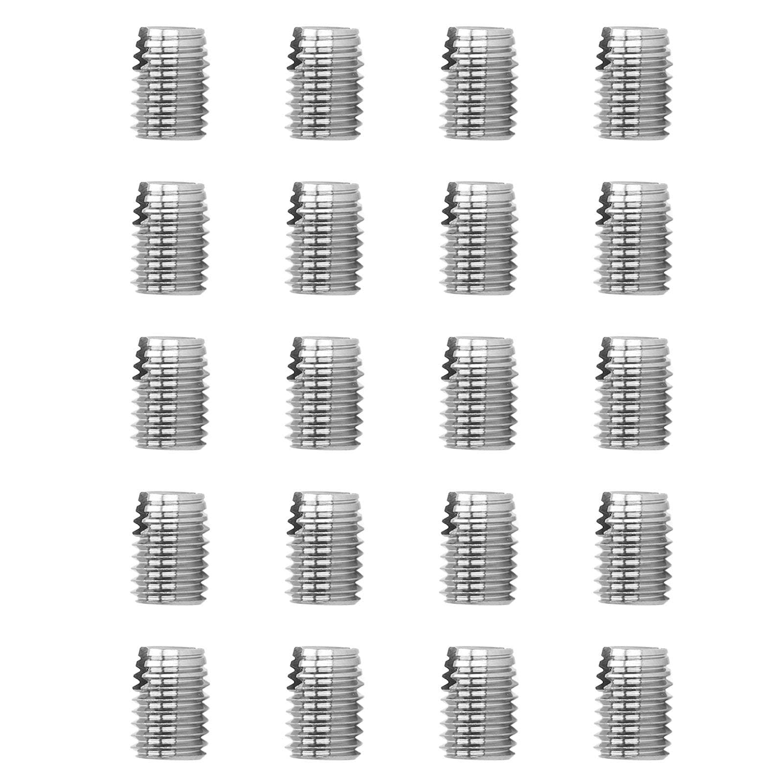 20 Pcs Thread Inserts M6x1.0 M10x1.5 L14mm 302 Stainless Steel Slotted Self Tapping Threaded