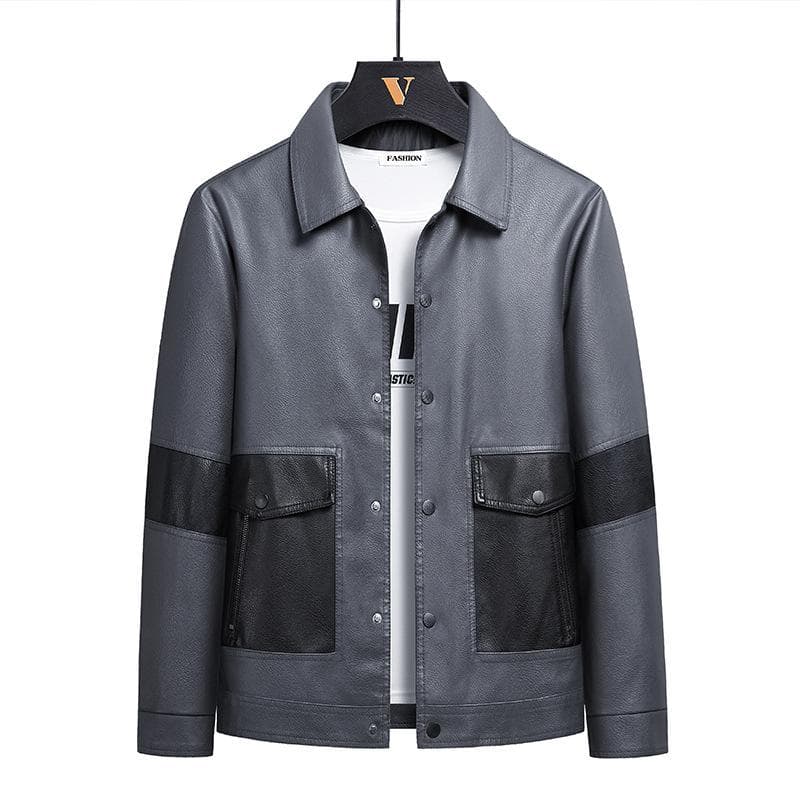 New Leather Jacket Men's Soft Leather Loose Plus Velvet Thickened Fat Man Plus Fat Plus Size Motorcycle Winter Leather Jacket 5XL