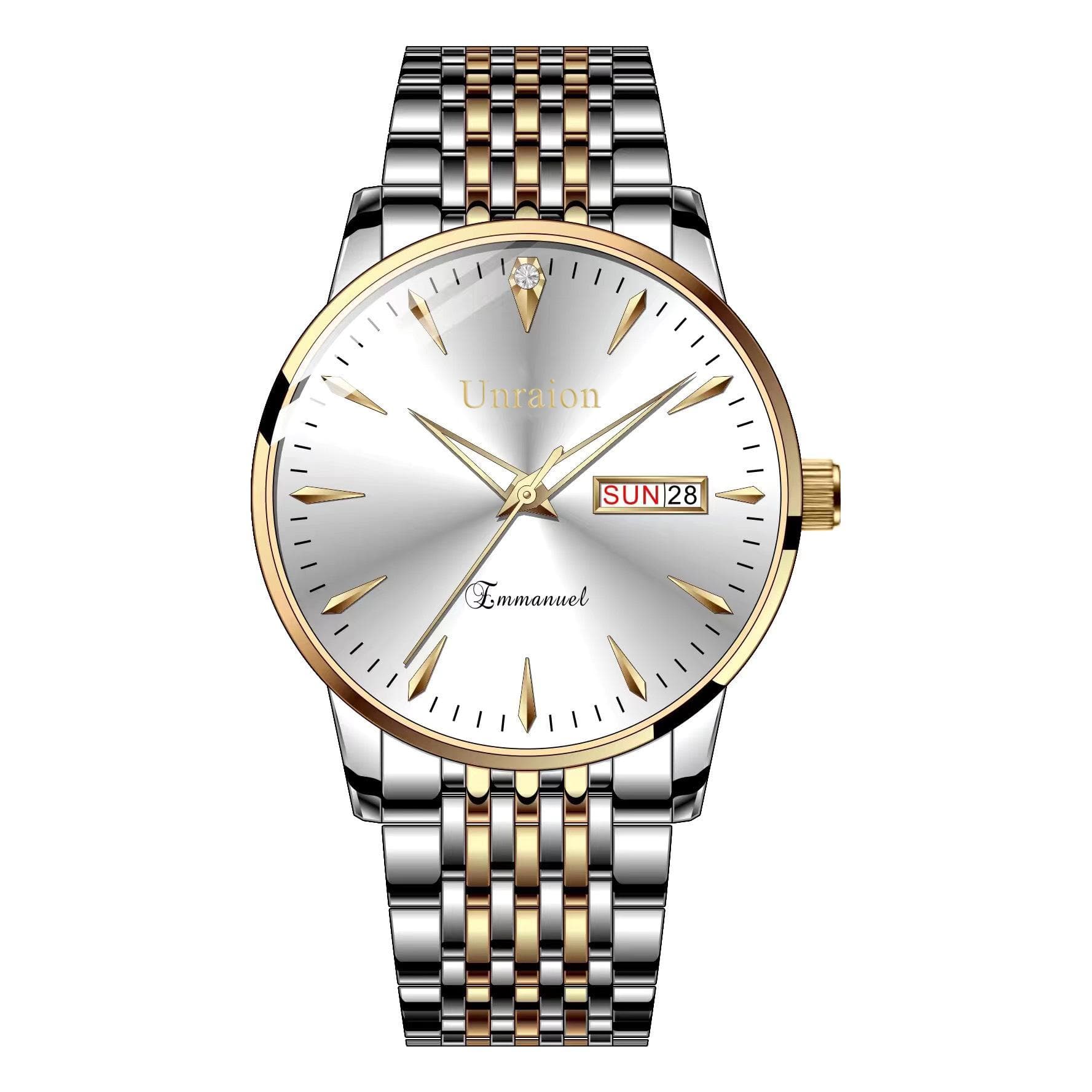Swiss Automatic Waterproof Luminous Double Calendar Men's Watch - Simple Korean Style