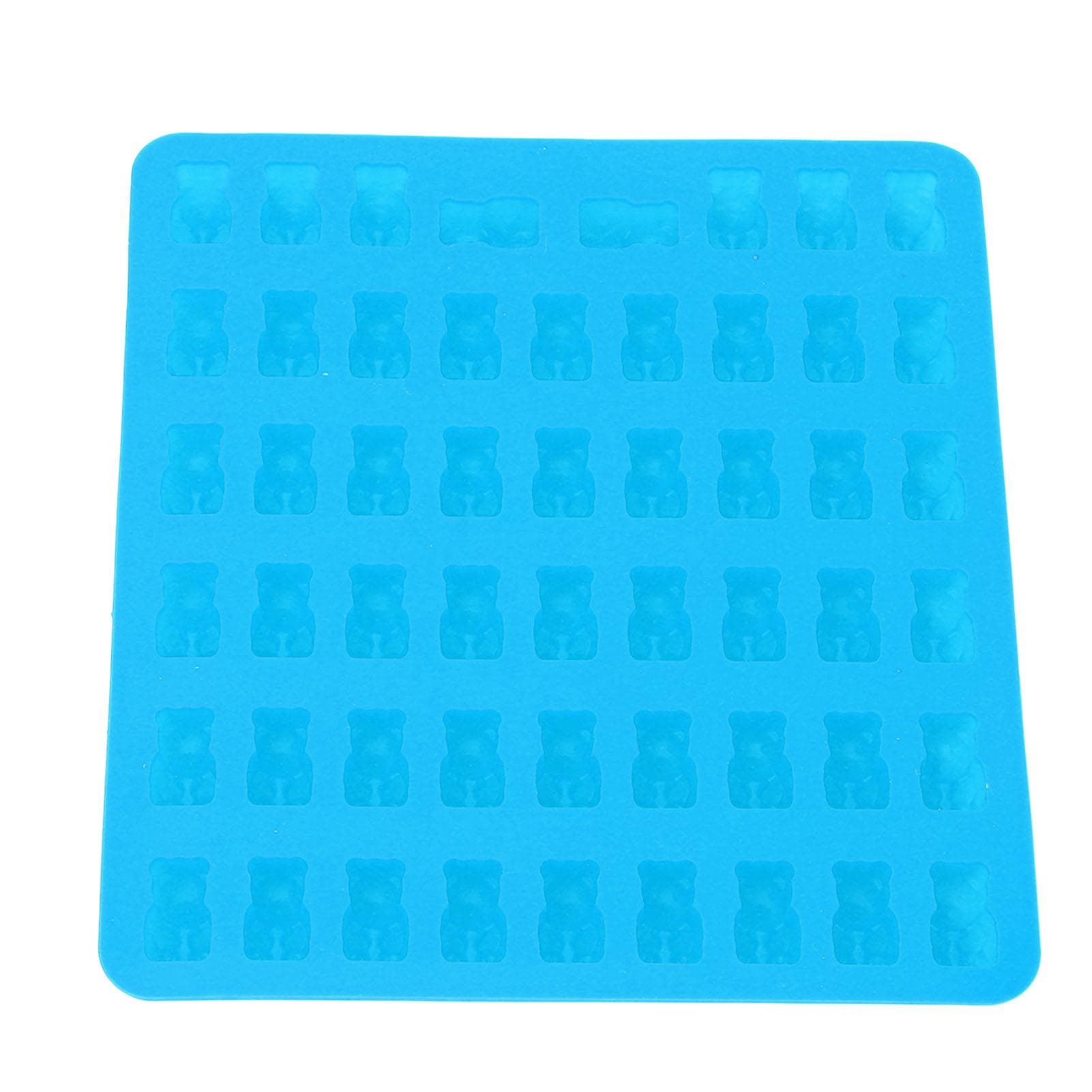 Gummy Candy Moulding Bear Shape 53 Cavity Silicone Baking Moulding with Dropper for Chocolate blue