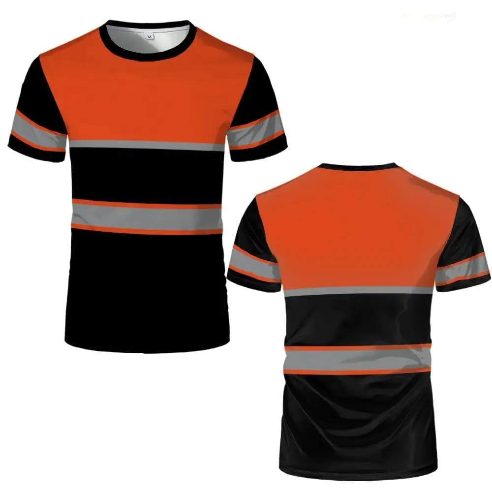 High End Men T-shirts Safety Work Clothing 3D Print Breathable Uniform Tees Sweat Wicking Comfort Oversized T Shirt M