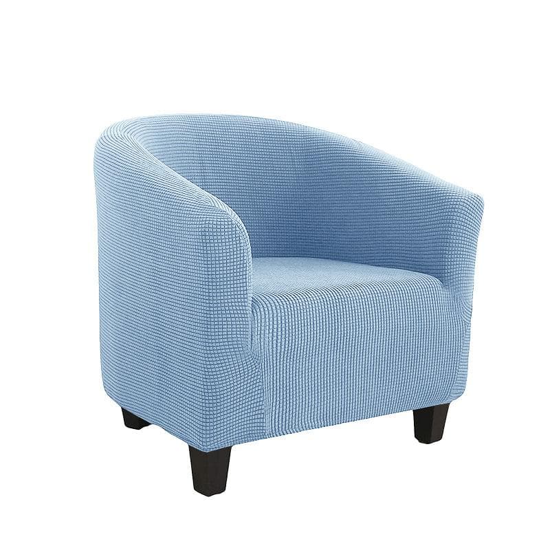 Club Chair Cover Stretch Tub Chair Slipcover Solid Color Sofa Cover Polar Fleece Couch Covers for Study Bar Counter Living Room 1 Pc sky blue