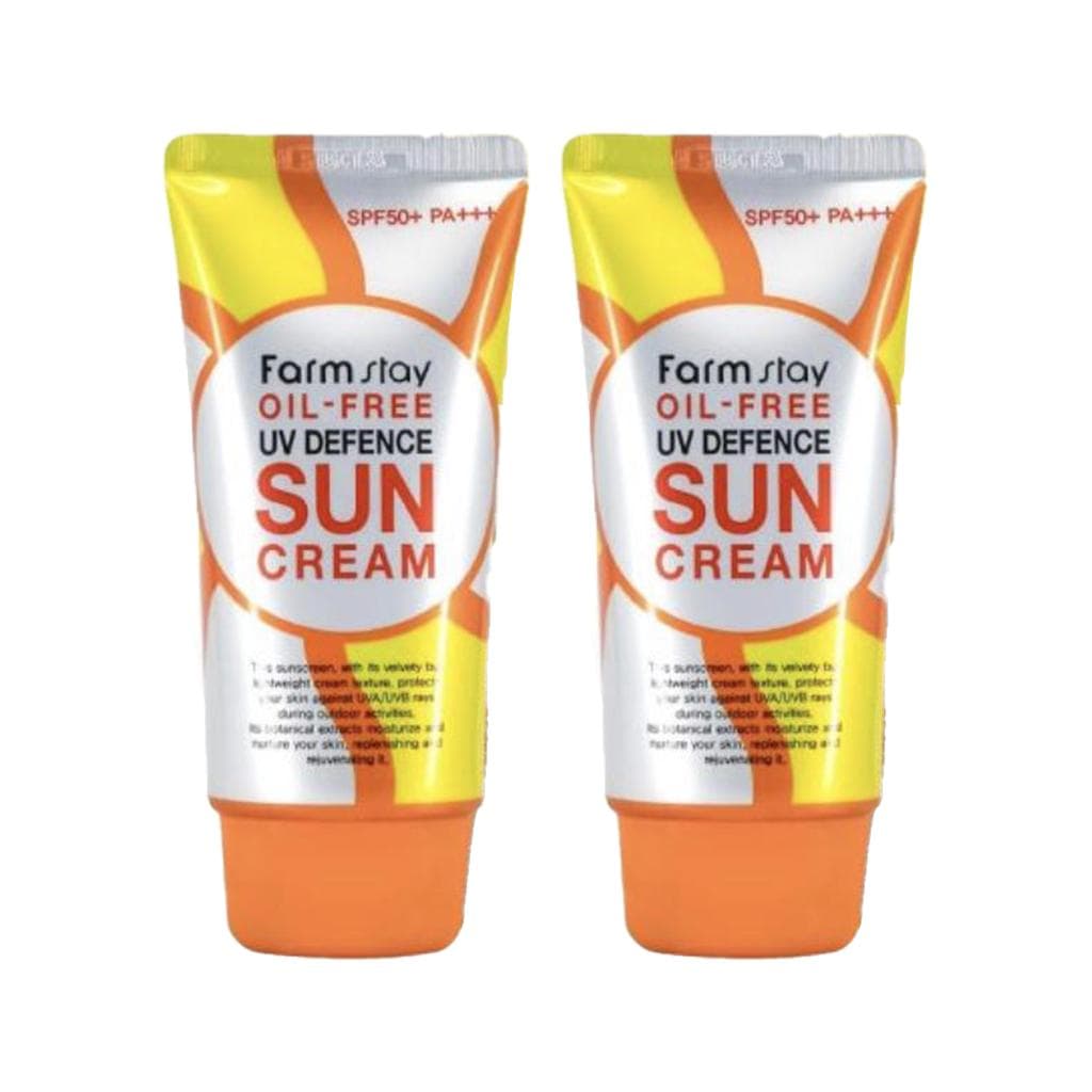 FARM STAY Oil Free UV Defense Sun Cream SPF 50+ PA +++ 70ml (3 Options) 2pcs