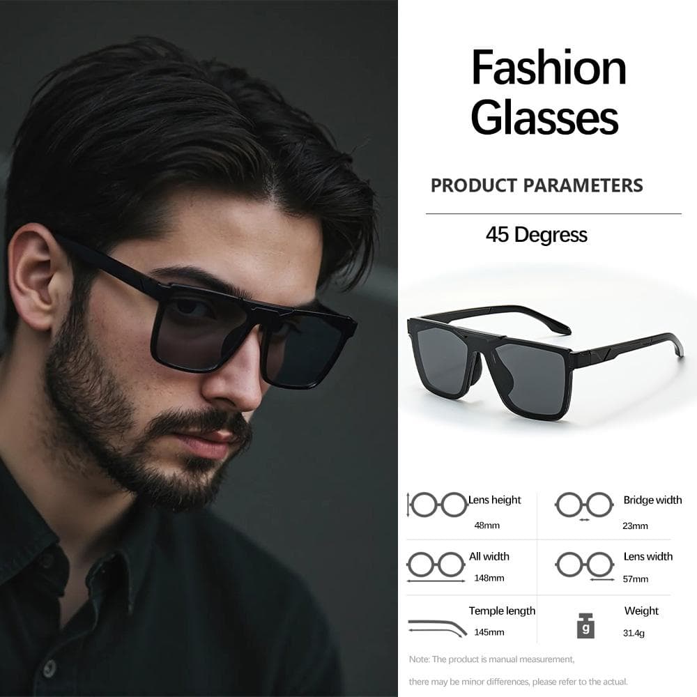 Modern Minimalist Square Sunglasses Unisex Urban Light Luxury Style Commuting Glasses Frame Mens Womens