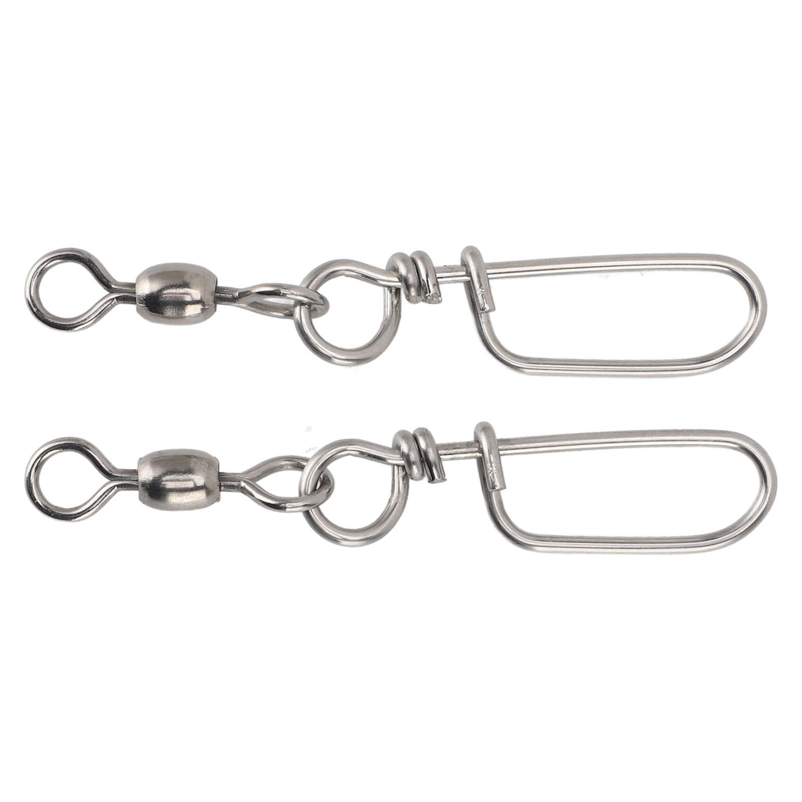 2 Pcs Fishing Swivels Stainless Steel Ball Bearing Quick Connect Fishing Lock Snap Swivels
