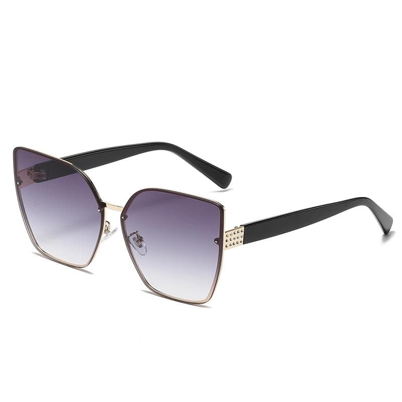 Vintage Square Sunglasses Rimless Rectangle Shades Gradient UV400 Protective Glasses Designer Brand Traveling Sun Glasses