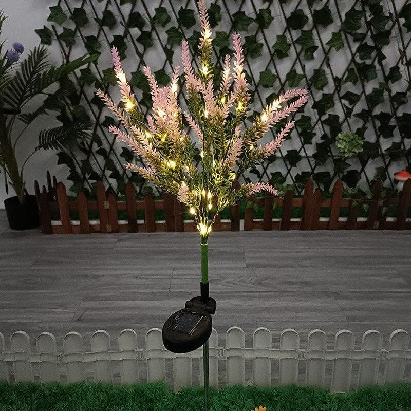 Solar Lavender Outside Garden Lawn Lights Fake Flowers Pathway Light For Christmas Patio Yard Wedding Holiday Decoration pink