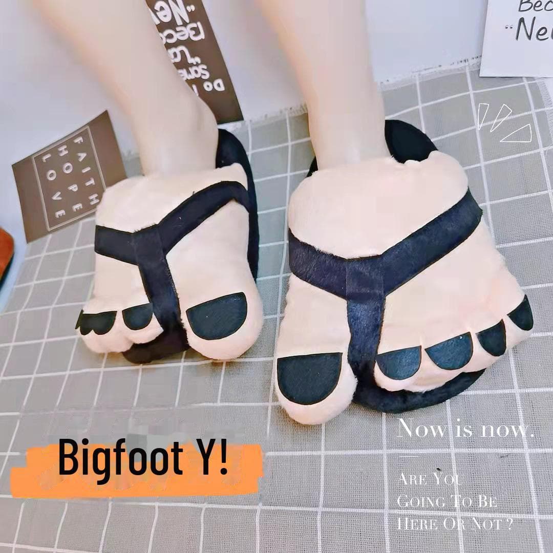 Men's Large Hobbit Plush Cotton Slippers - Cozy, Thick Bottom, New Warm Shoes for Home and Gifts 36-42