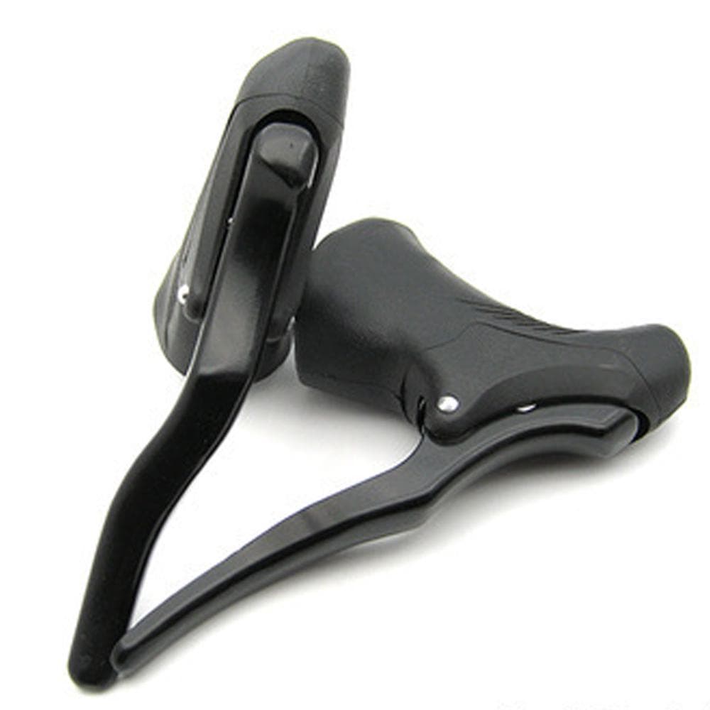 1 Pair Aluminum Alloy Road Bike Drop Bar Brake Levers Anti-slip Cycle Brakes Handle Black