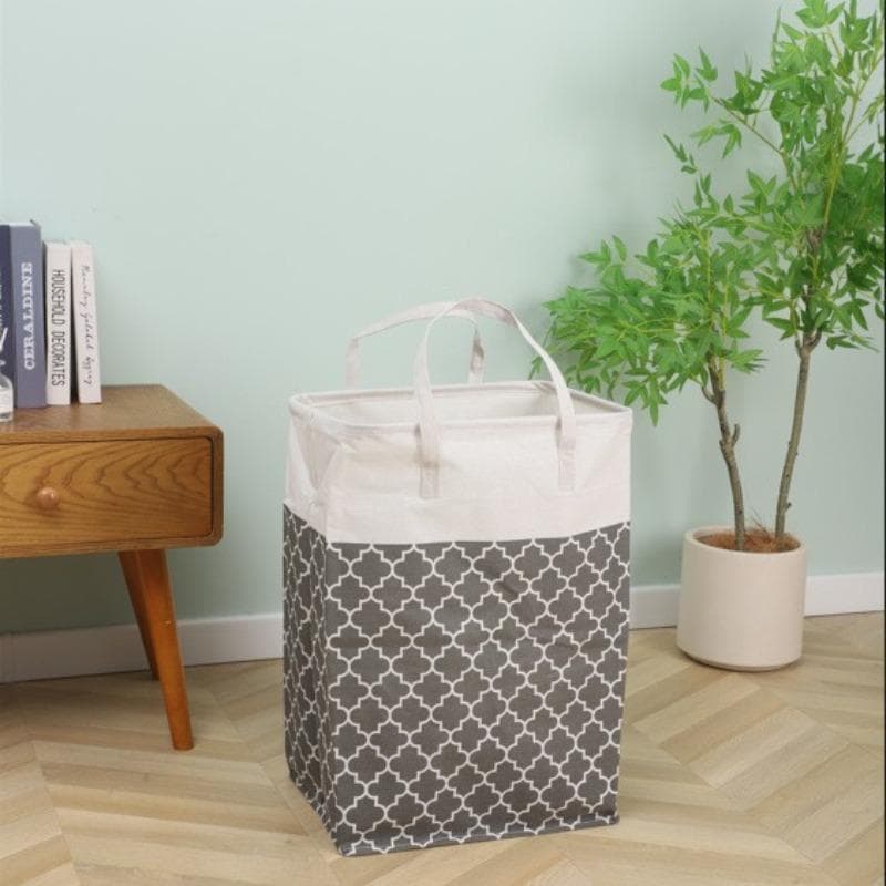 1 Piece of Large-Capacity Clothing Storage Laundry Bag With Handle Dirty Clothes Storage Basket Foldableable Toy Sundry Storage Basket grey