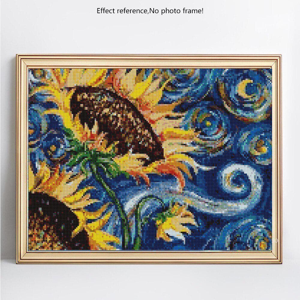 Diamond Embroidery Flower Diamond Painting Cross Stitch Sunflower Diamond Mosaic Display Pictures 20X30CM