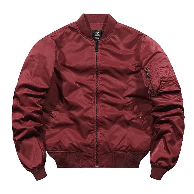 New Fashion Tough Guy Jacket Thin Bomber Jacket Men L red