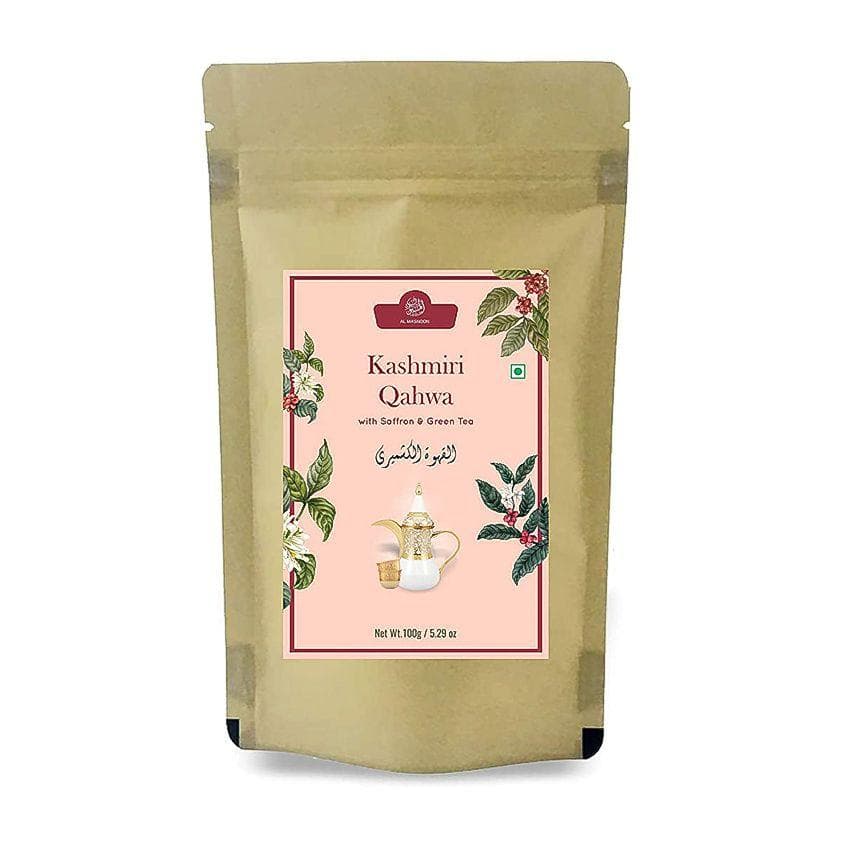 Arabic coffee with saffron and green tea (100 g), Kashmiri Qahwa, AL MASNOON