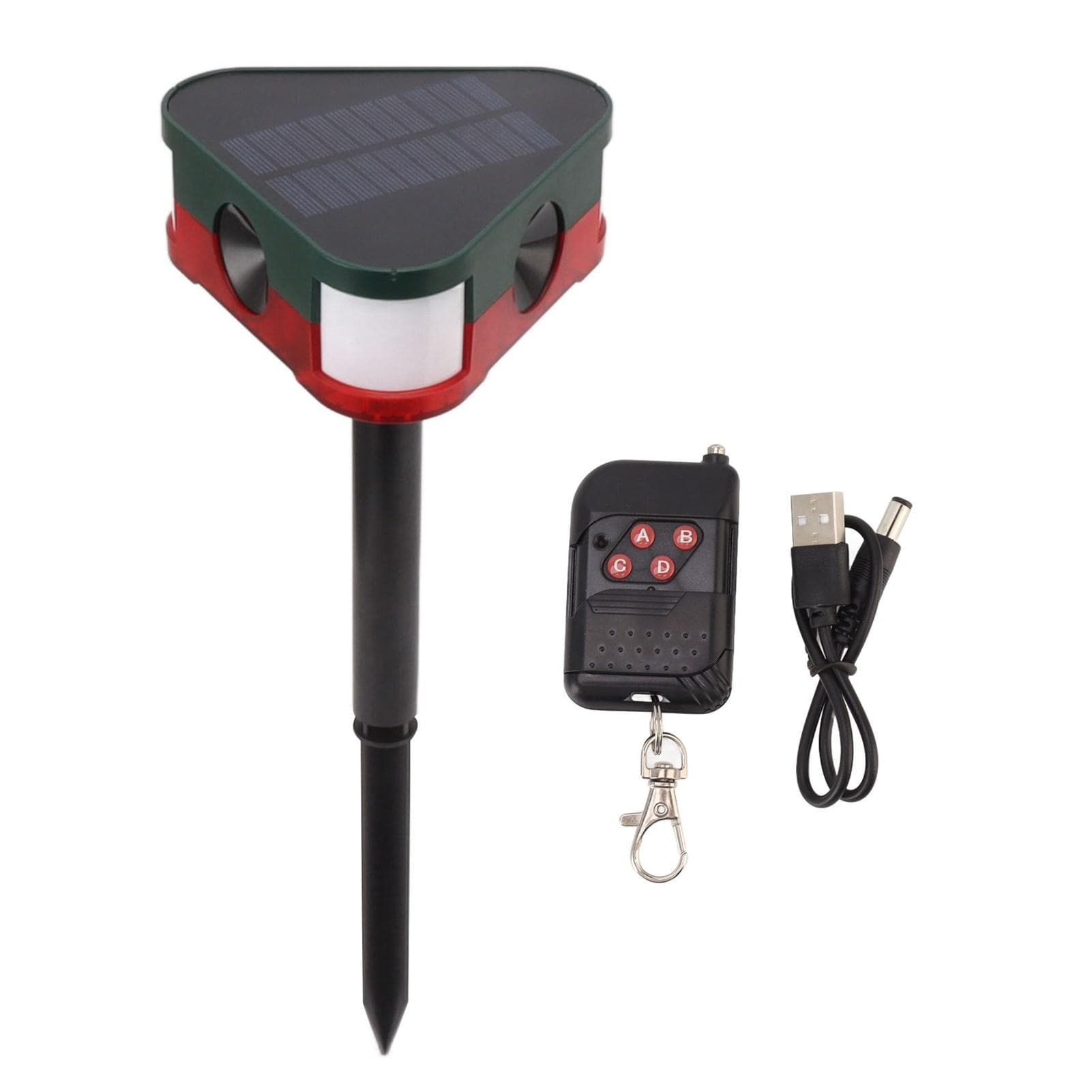 Solar Animal Repeller Alarm Long Range Sound Light Outdoor Infrared Sensor Alarm with Remote