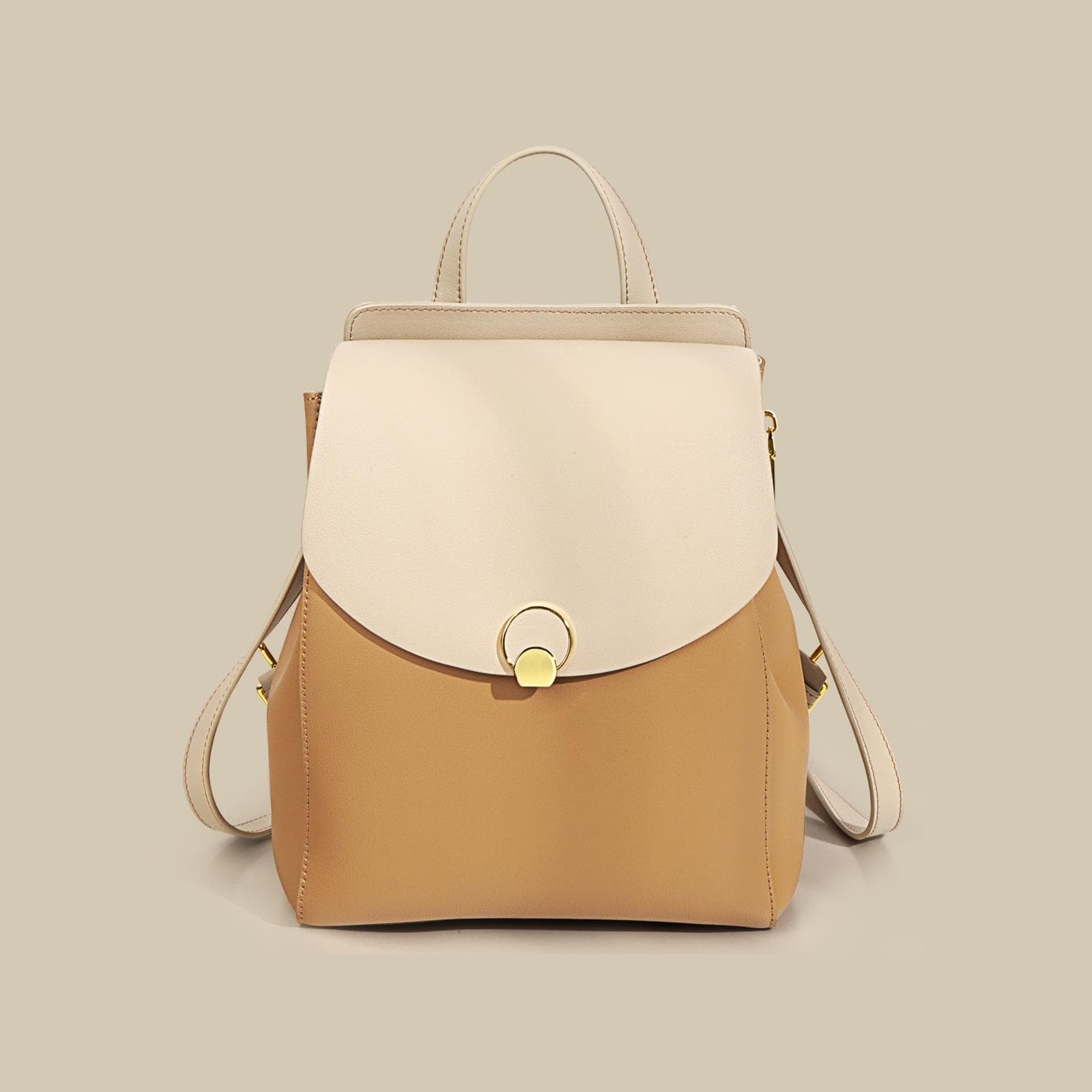 Backpack for Women Casual Large Capacity Versatile Travel Backpack Fashionable Contrast Leather Commuting Backpack
