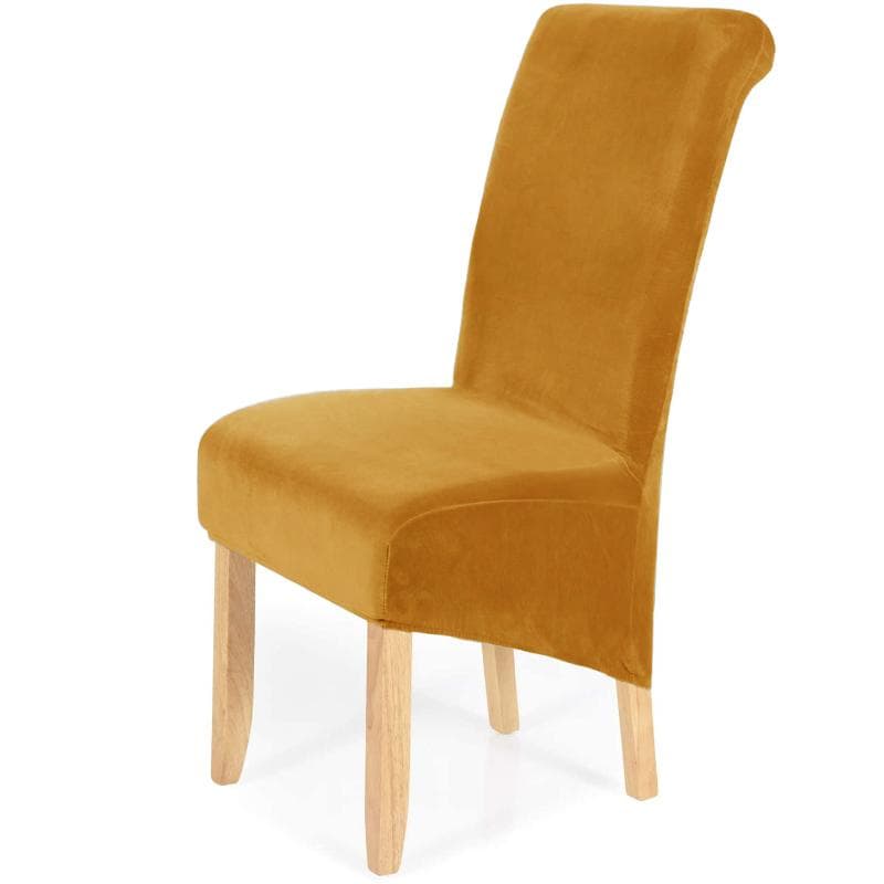 Stretch Velvet Dining Chair Covers Removable Washable Large Soft Dining Chair Slipcovers camel