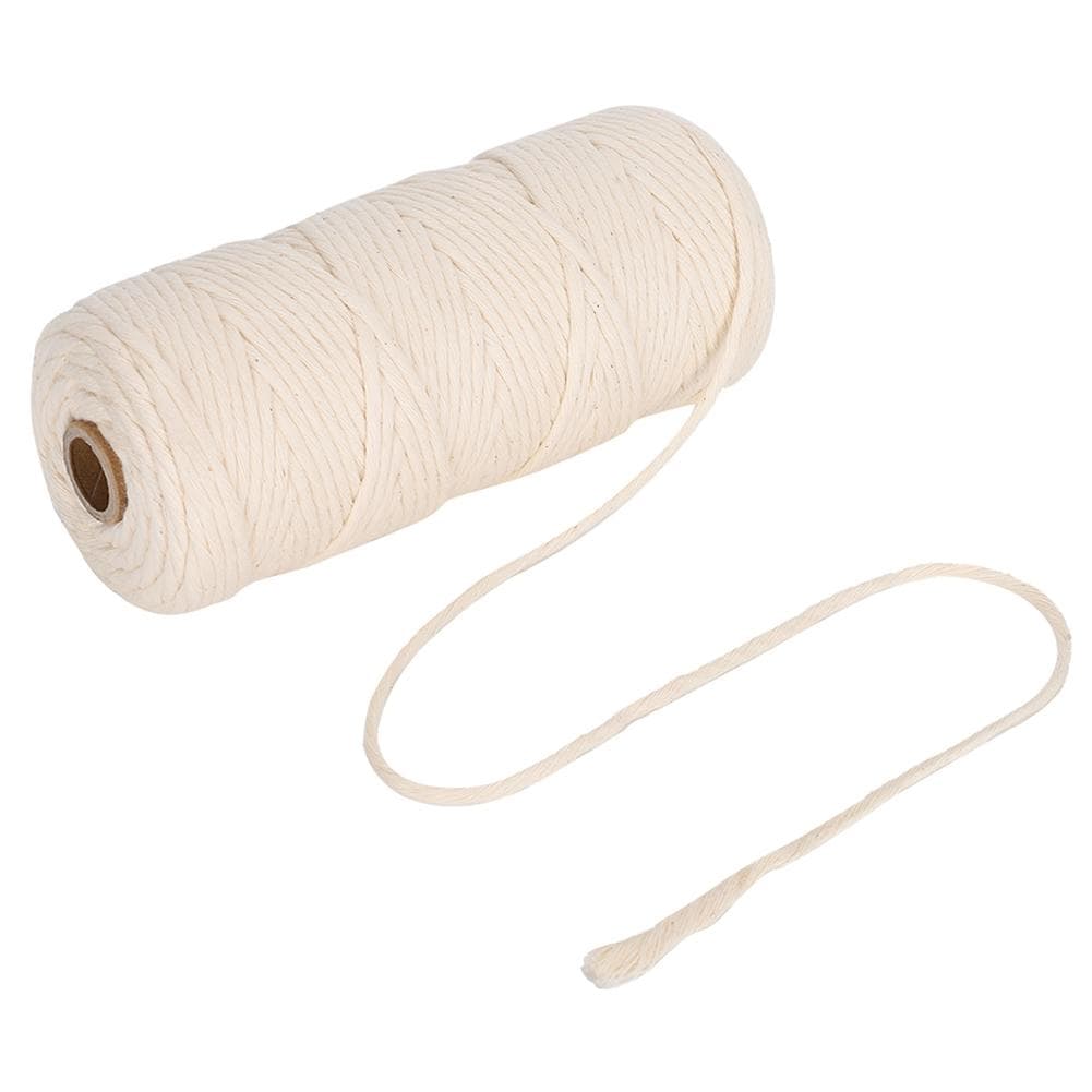 100m Cotton Rope 3mm Single Strand Cotton Macrame Yarn Cord for DIY Crafts Making white