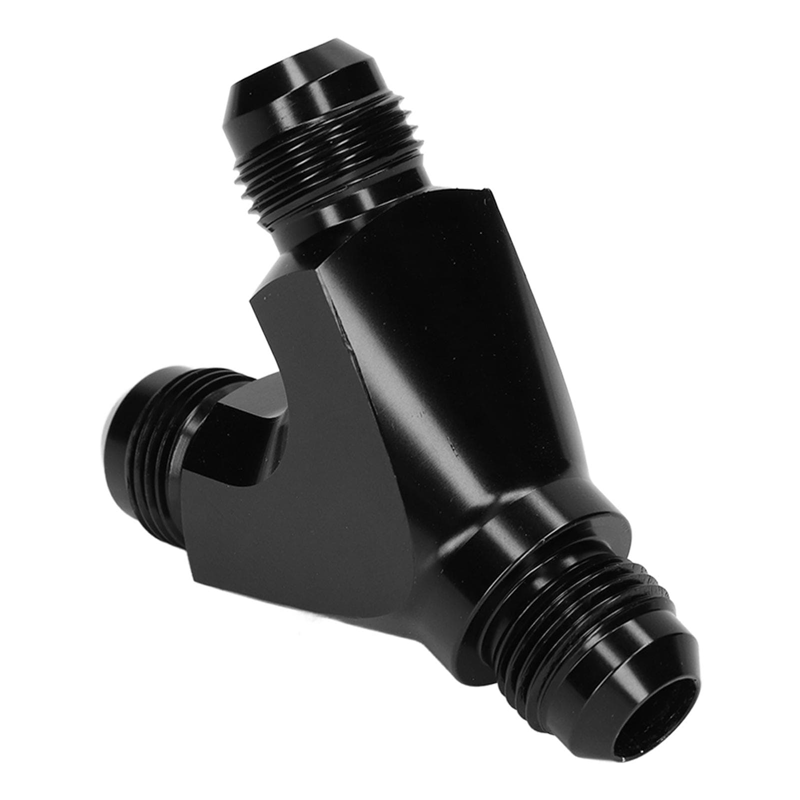Black Anodizing 3 Way Y Block Fitting Adapter Aluminium Car Accessory 8AN Male to 2X AN8 8AN Male
