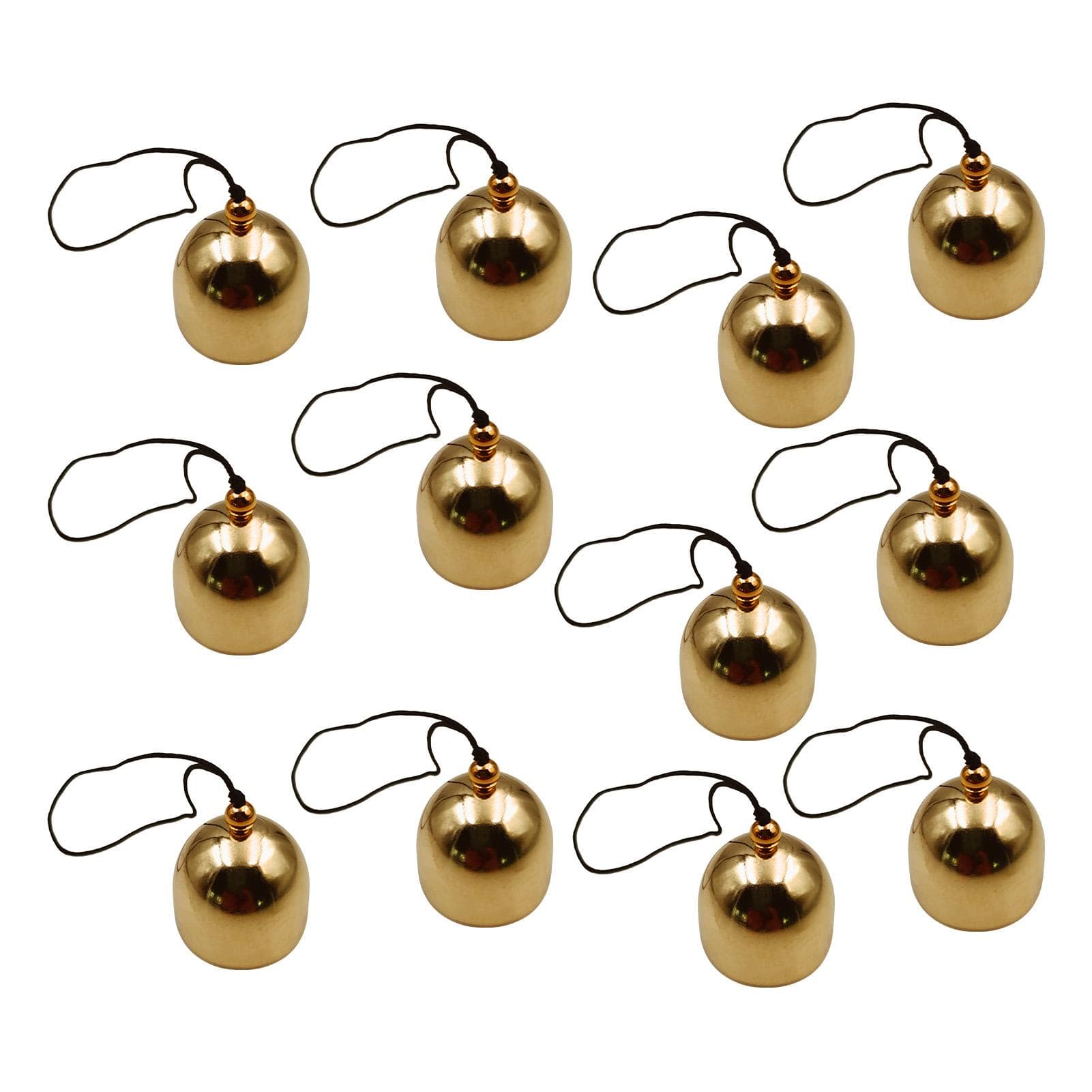 12pcs Hanging Bells with Hanging Rope Wind Chimes DIY Metal Small Bell Pendant for Christmas Tree gold