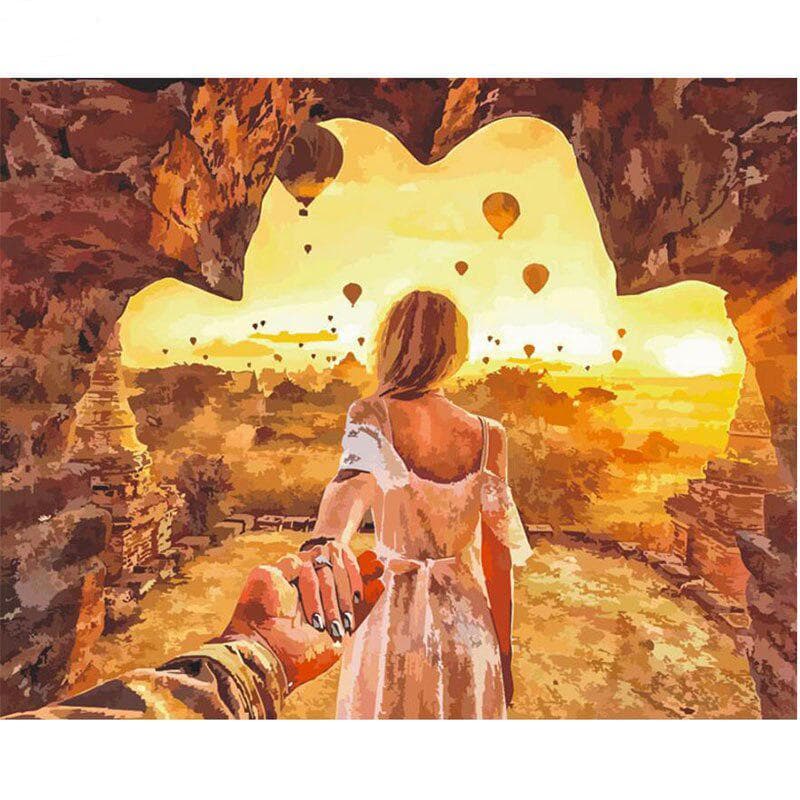 DIY Diamond Painting Sunset Lover Embroidery Full Round Craft Diamond Cross Stitch Wedding Decor 20X30CM