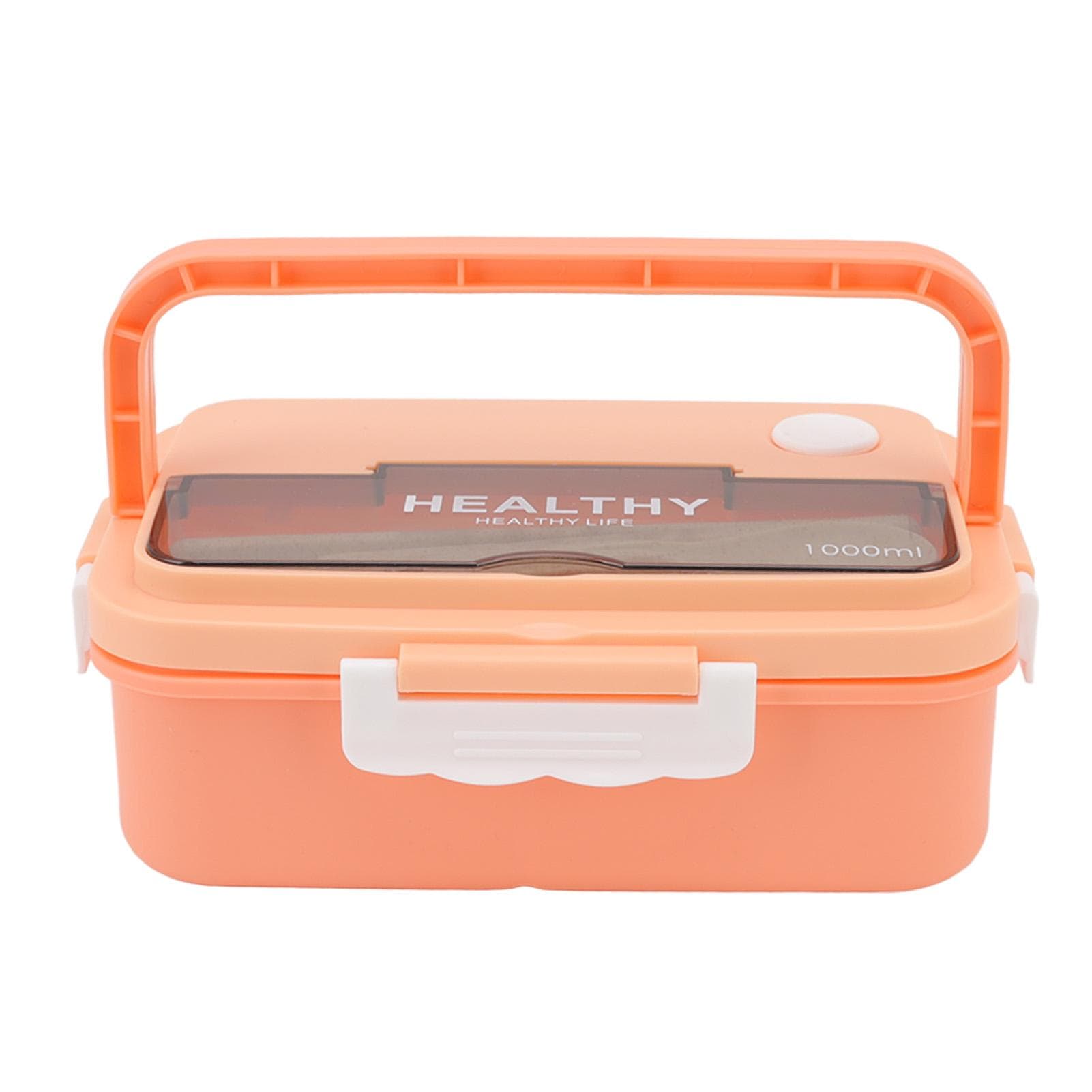 Plastic 3 Compartment Lunch Box 1000ml Microwave Safe Bento Box for Kids Adults Students Office