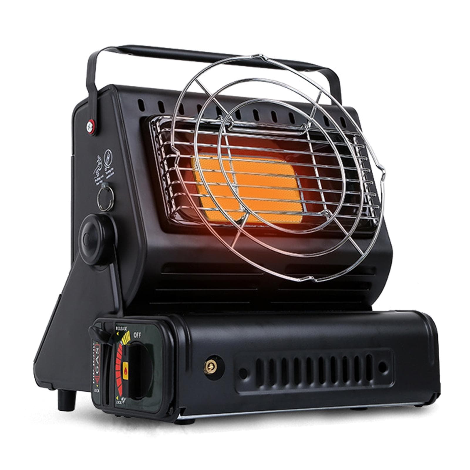 1300W Gas Heater Dual-use Camping Heater Portable Gas Oven for Heating Cooking black
