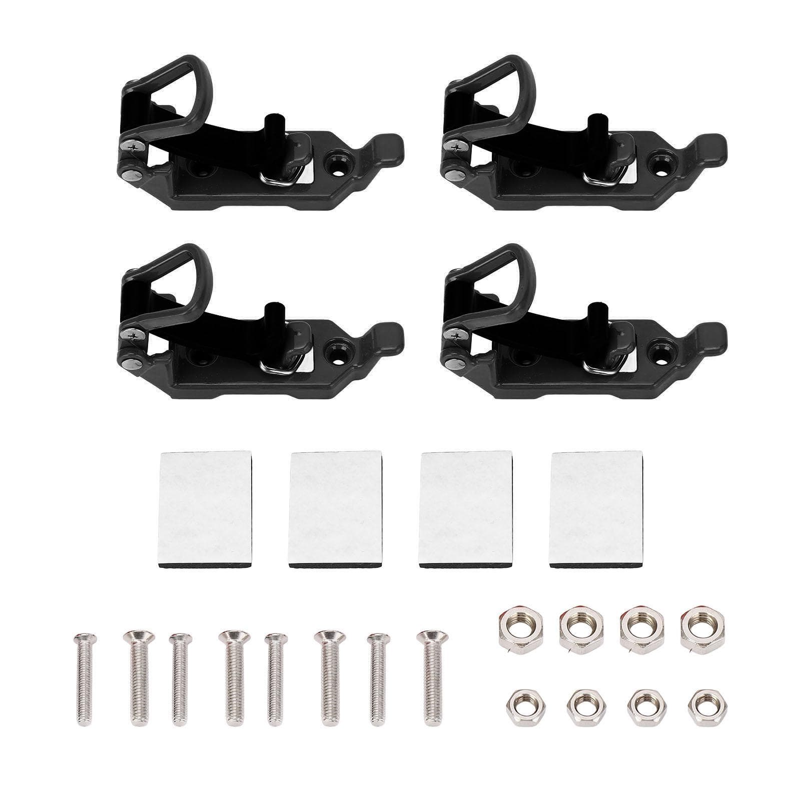 4 Sets Roof Rack Shovel Mount Heavy Duty Multipurpose Metal Rubber Clamp Mounting Bracket for Roof black