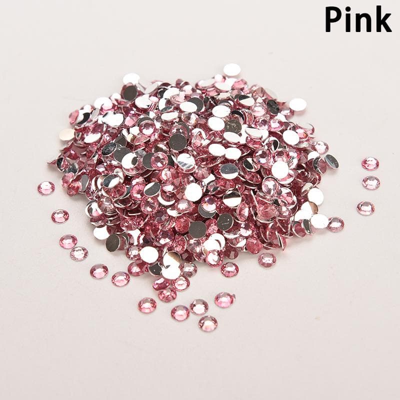 Lots 1000Pcs Rhinestone Facets Flatback Crystal Round Beads Nail Art Diy 4Mm light pink
