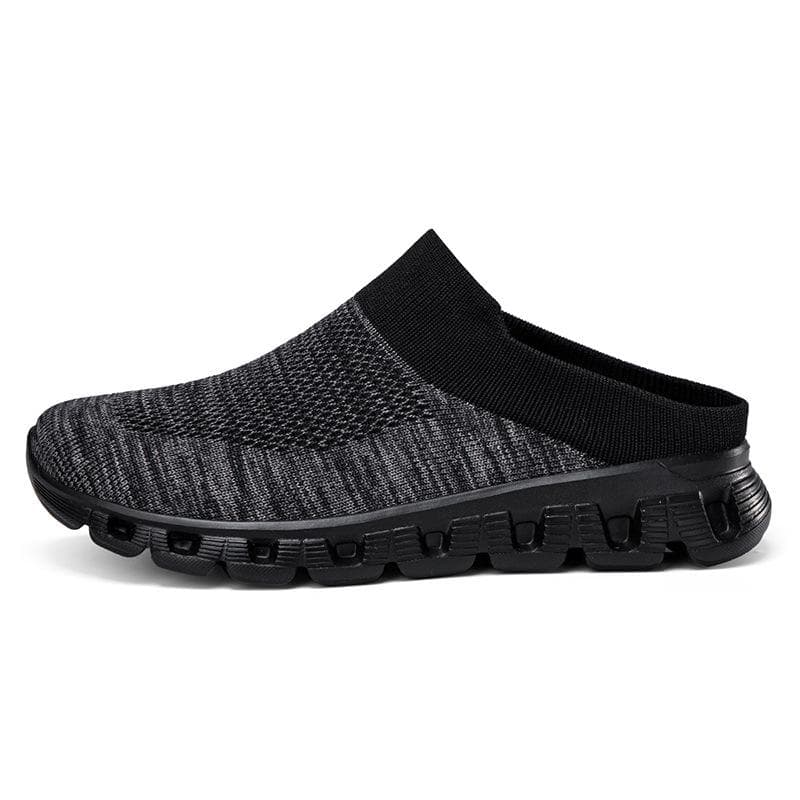 Unisex Cross-border Foreign Trade Spring Autumn Large Size Couple Flying Woven Socks Shoes A Pedal Half Slippers 35 black