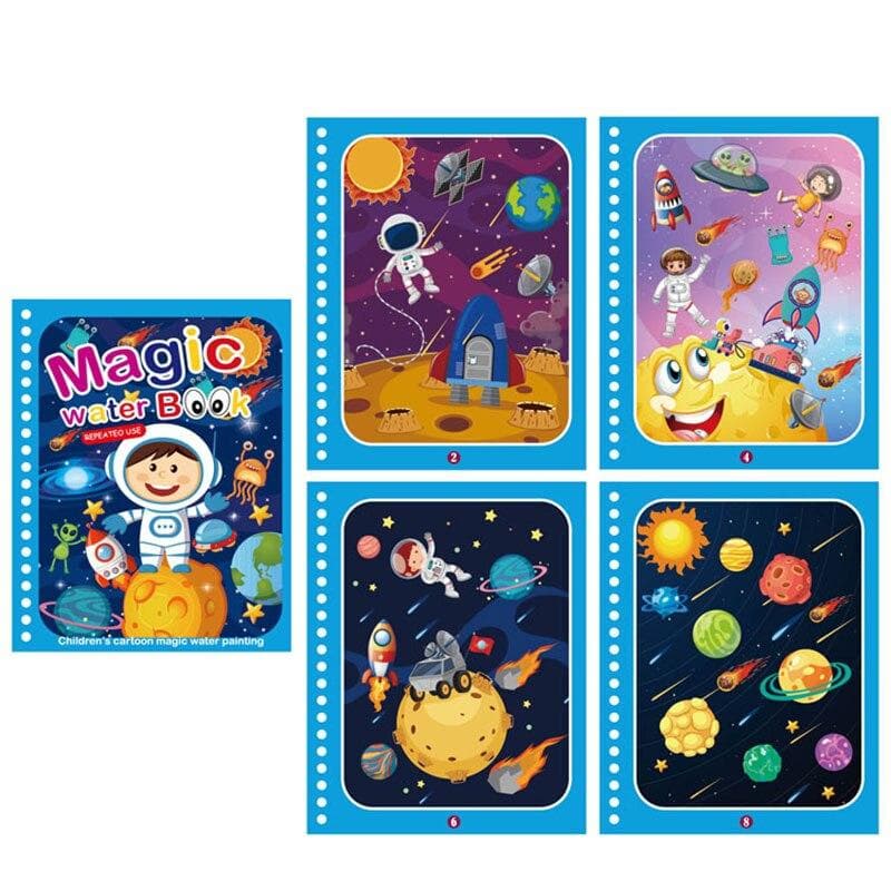 Children Magic Water Painting Book Creative DIY Kindgarten Kids Graffiti Color Water Drawing Book Early Education Toys for Kids XYZ Space