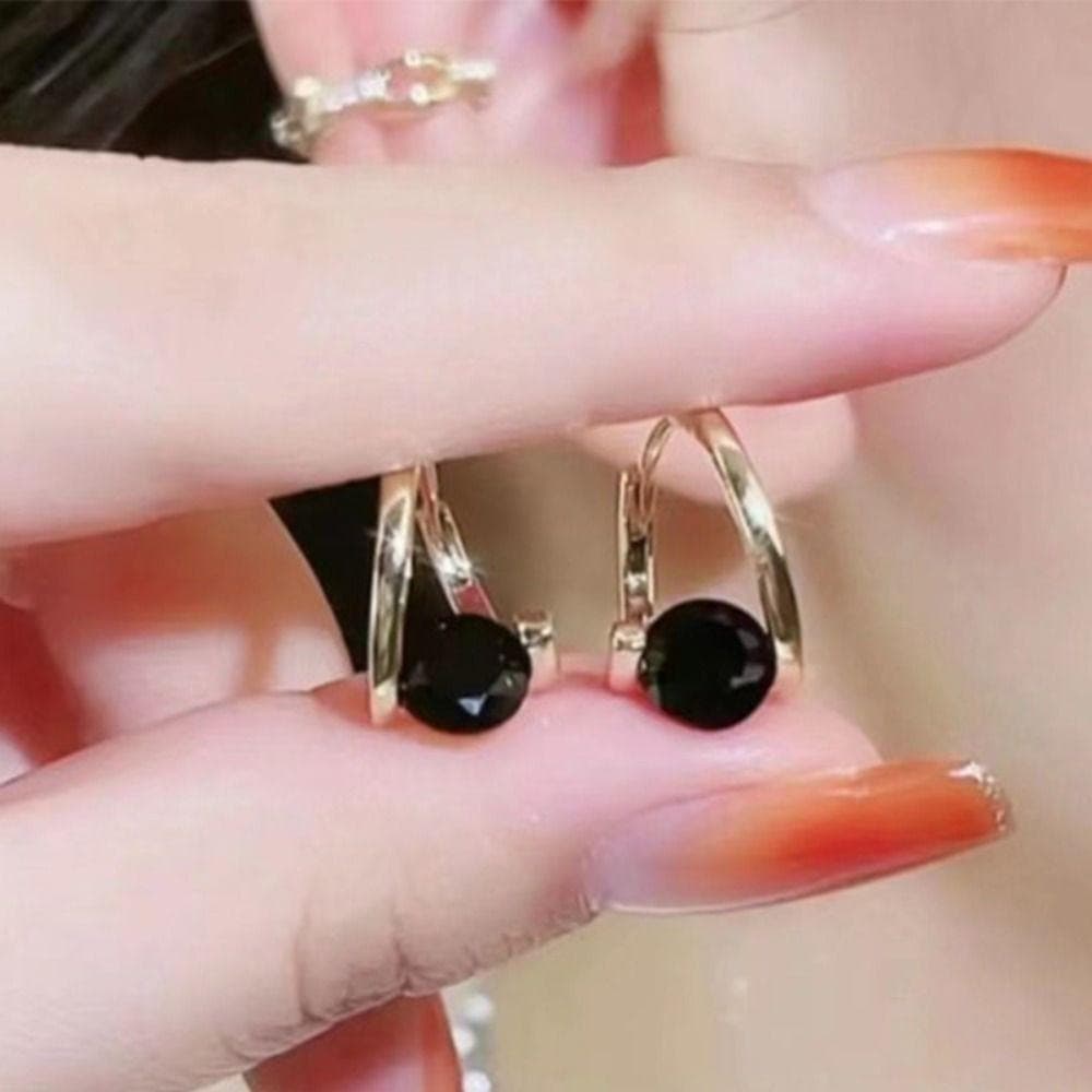 For Weight Loss Lymphatic Magnetotherapy Earrings Lymphatic Drainage Ear Stud  For Women G-black