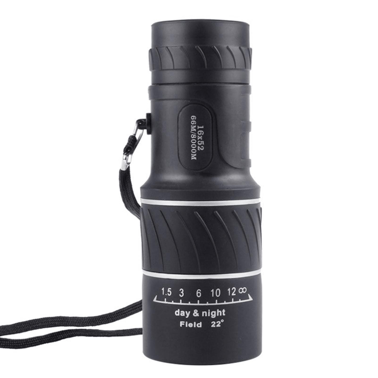 16X52 Monocular for Adults and Kids Dual Focus Monocular Telescope for Bird Watching Wildlife black