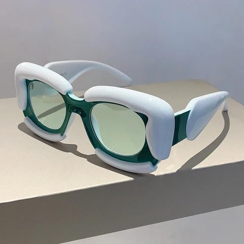 KAMMPT Square Women Sunglasses Oversized Cloud Shape Rim UV400 Protection Trendy Luxury Brand Eyewear without case