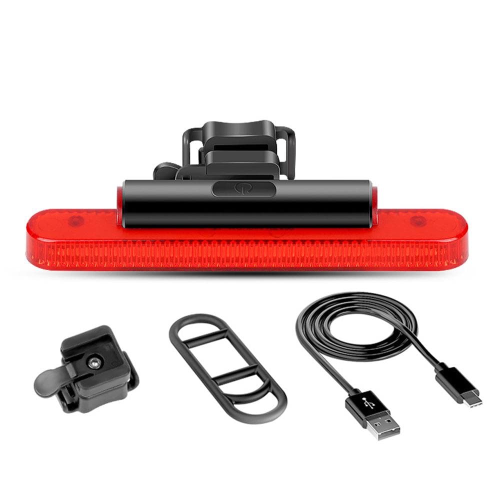 USB Rechargeable Bicycle Warning Red Light Bike Tail Light Bike Rear Lamp Safety Night Cycling multicolour