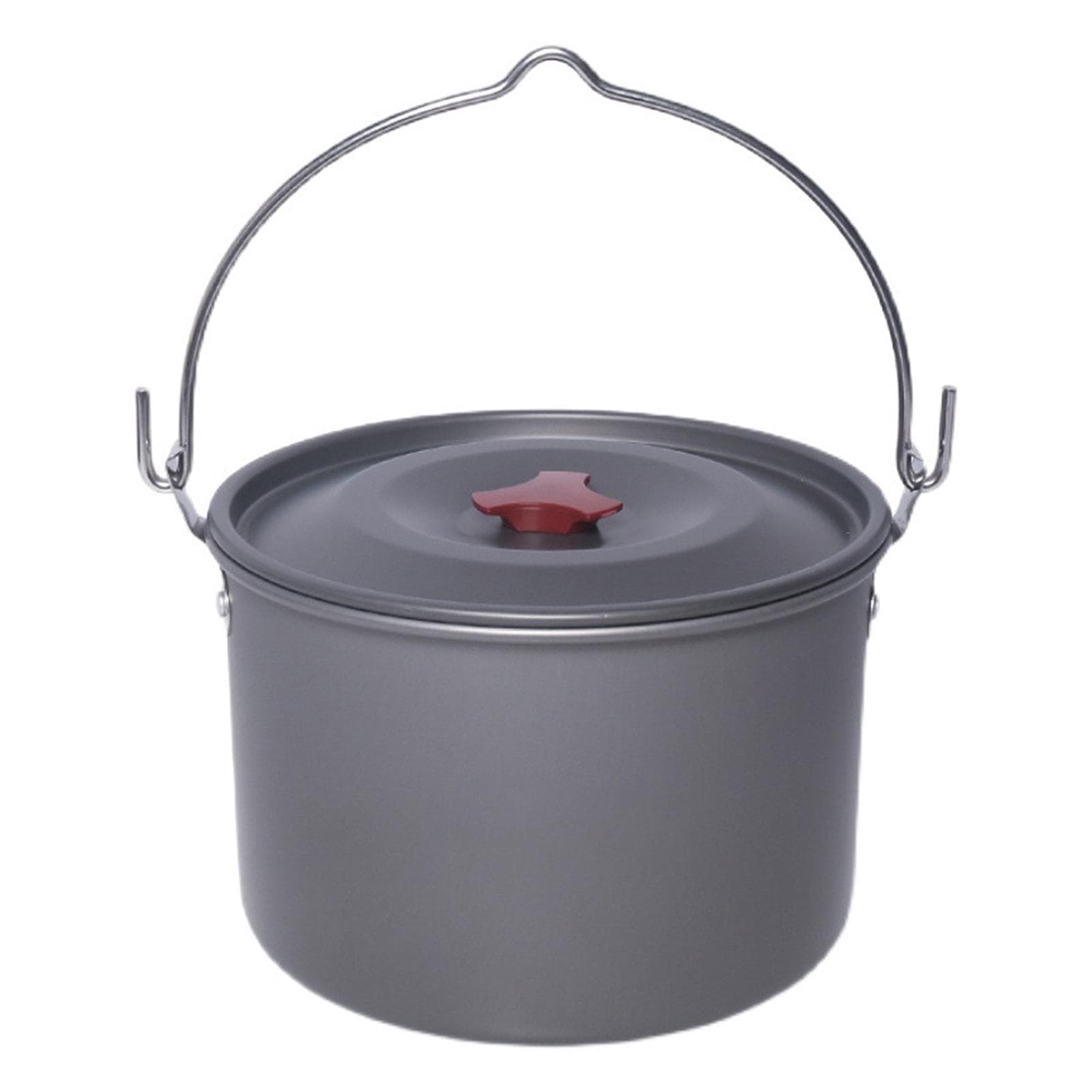 4.2L Camping Hanging Pot Alumina Oxide Cooking Pot for Outdoor Backpacking Fishing Hiking silver