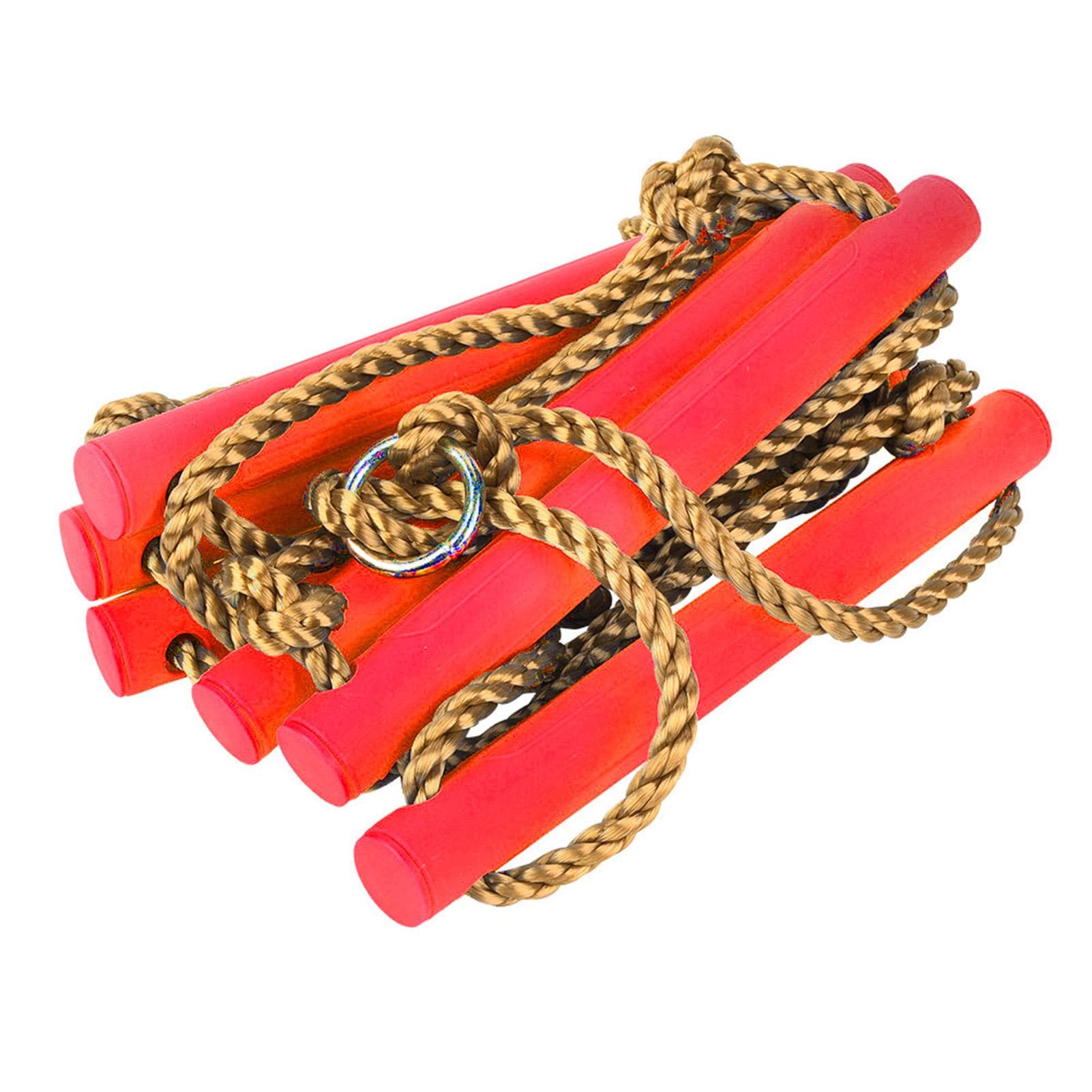 Outdoor Plastic SiX section Children Kids Rope Climbing Ladder Toy Exercise Equipment (Red)