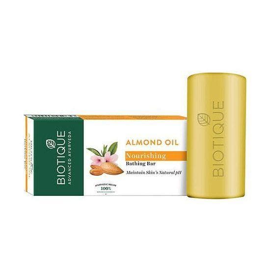 Soap with Almond Oil: skin nutrition (150 g), Almond Oil Nourishing Bathing Bar Biotique 6.6875