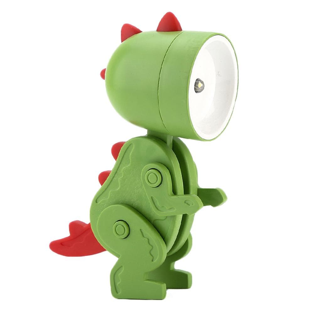 Cartoon Night Light Kid Lamp Mini Dinosaur LED Desk Lamps Cute DIY Portable with Adjustable Angle dark green