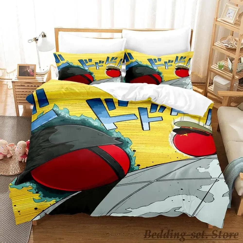 New Countryball Polandballs Bedding Set Single Twin Full Queen King Size Bed Set Aldult Boys Bedroom Duvetcover Sets Anime US Twin(172x218cm)